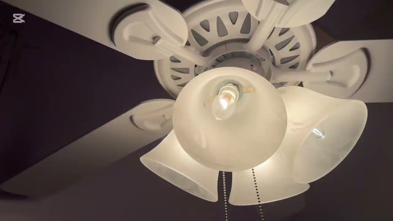 Harborbreeze classic 52” white finish with progress lighting light kit (demo)