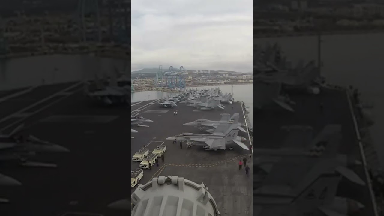 The Nimitz-class aircraft carrier USS George H.W. Bush (CVN 77) heads out to sea | #shorts
