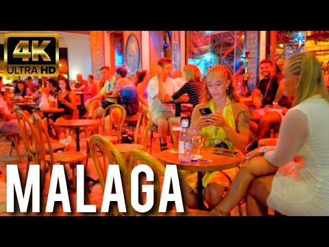 MALAGA ?? Night Life Old Town September 2023 Costa Del Sol Spain 4K