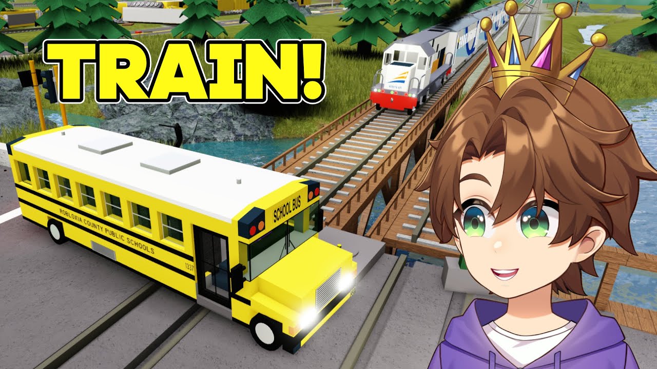 I parked on TRAIN Tracks with FULL BUS on Roblox