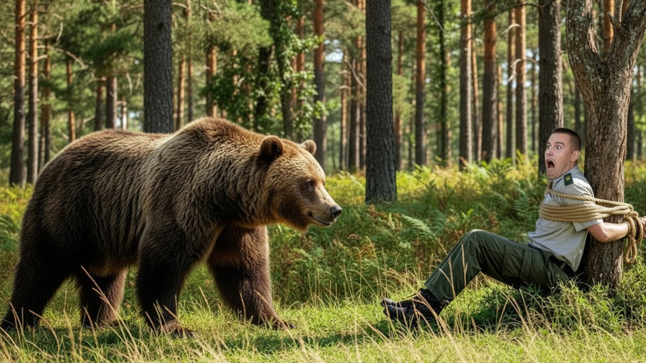 Ranger Found Tied to a Tree… And the Bear’s Reaction Shocked Everyone!