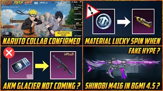 🔴 Naruto Collab Confirm in 4.5 Update BGMI | Material in Lucky Spin When ? | No Akm Glacier Coming ?
