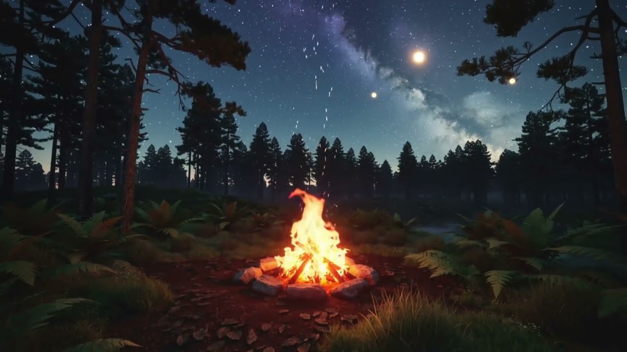 Lo-Fi Ambient Electronica | Cozy Campfire Nights for Contemplative Relaxation & Reflection