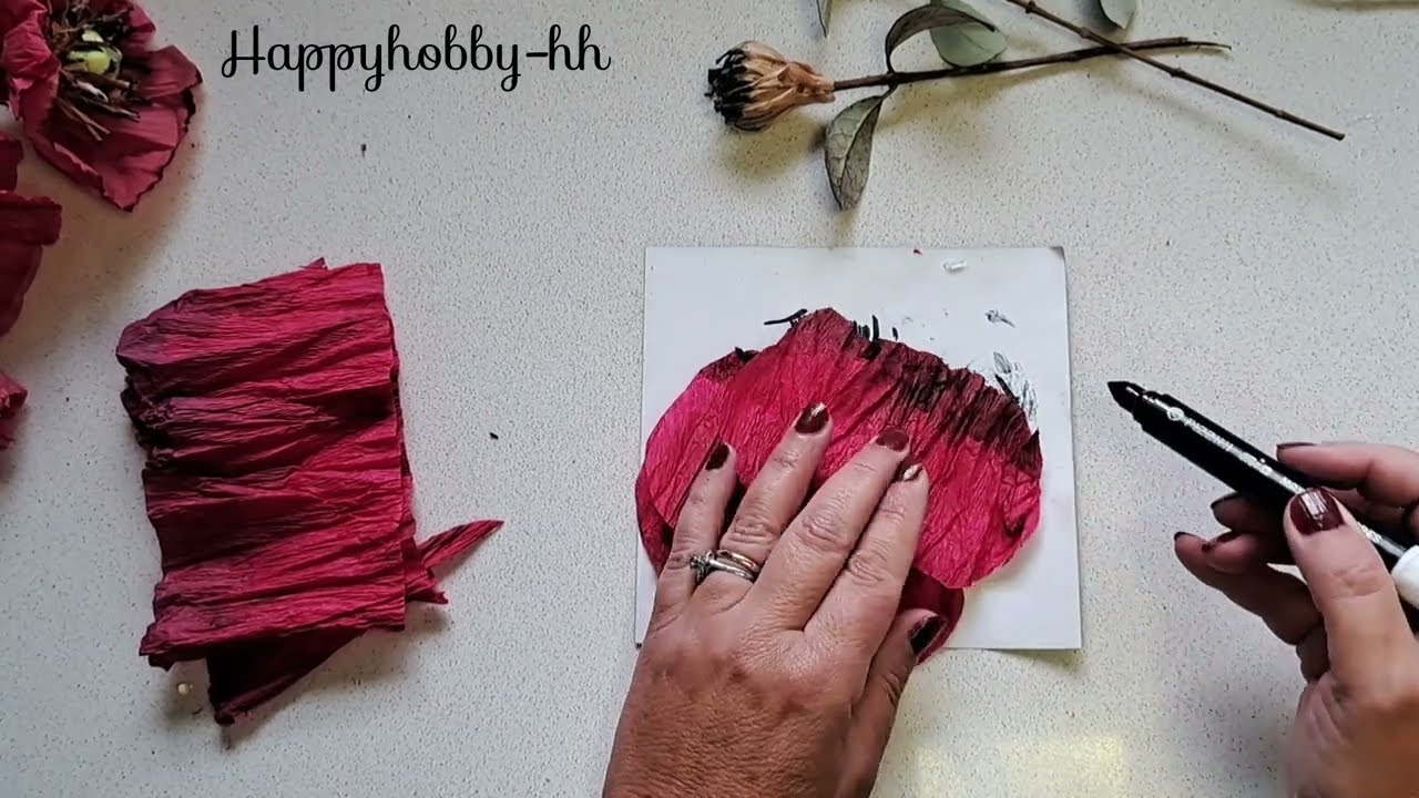 COMO HACER FLORES  HERMOSAS  AMAPOLAS EN PAPEL CREPÉ