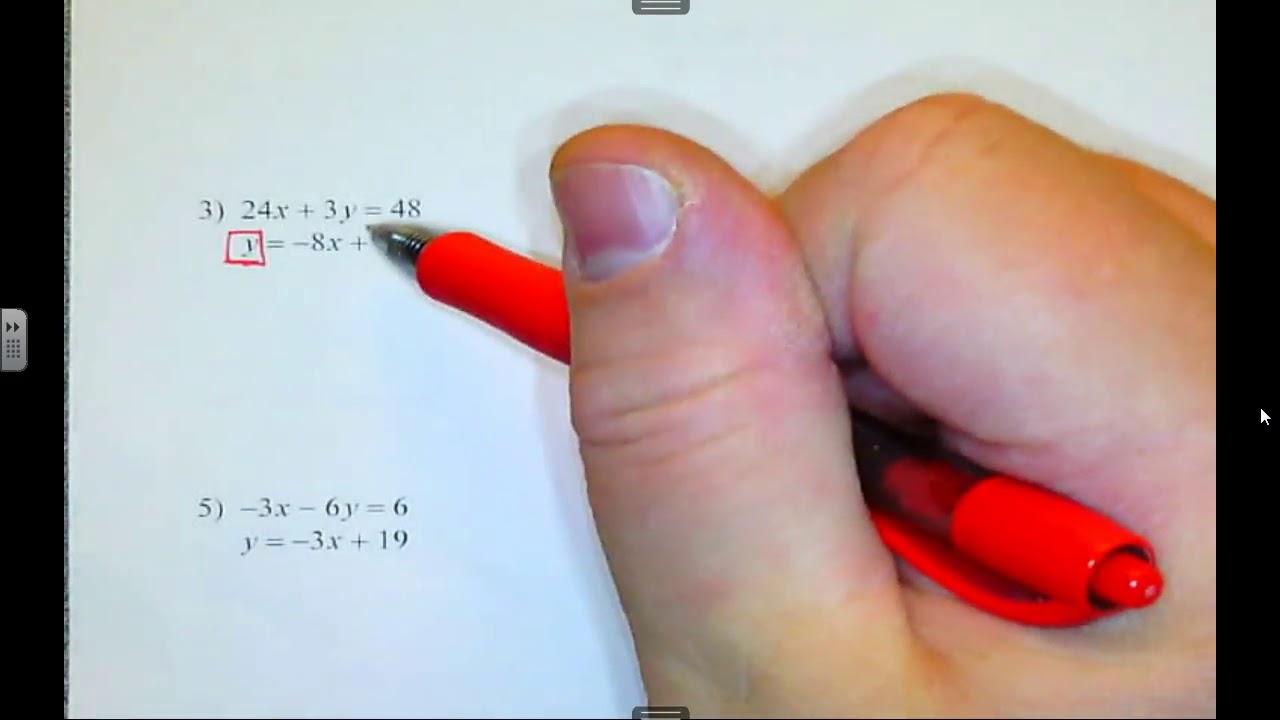 A1 6.2 Solving Systems of Equations by Substitution Day #1 N - YouTube