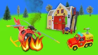 Fireman Sam Toys For Kids Story With Firefighter Sam Helicopter Wallaby Crash Fire At Lighthouse
