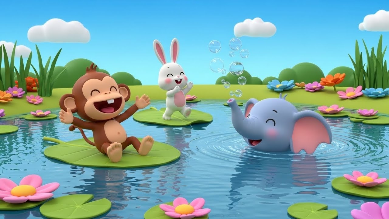 Baby Elephant Bubble Pond Adventure for Kids | Fun Animal & Water Song, Nursery Rhymes & Baby Music