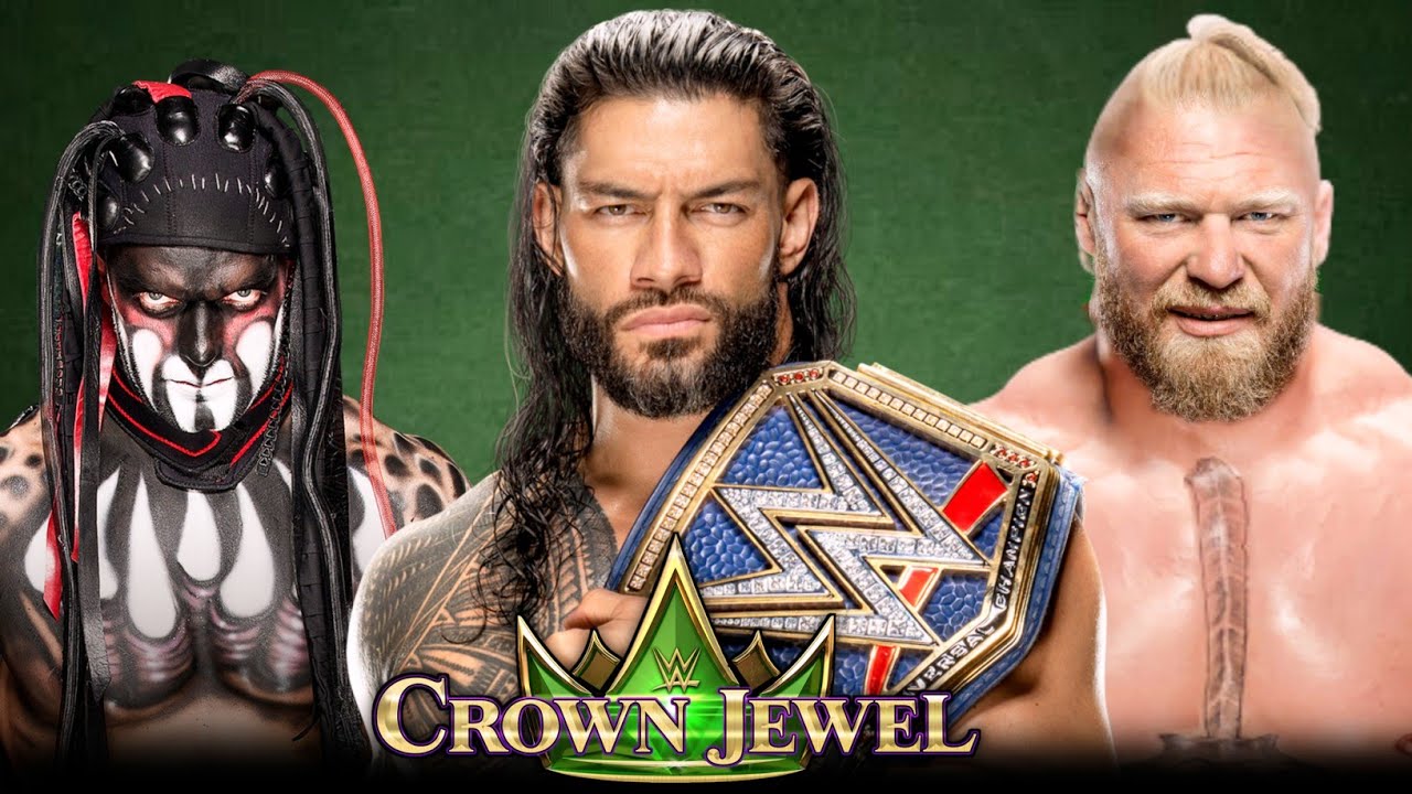 Roman Reigns Vs Brock Lesnar vs Demon Finn Balor Universal Championship Match!Crown Jewel Highlights