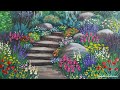 Garden Stairs Acrylic Painting LIVE Tutorial