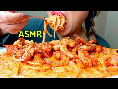 ASMR CREAMY Spicy Shrimp Paste BUCATINI Alfredo Pasta + Shrimp 🦐🌶🍝 *No Talking* suellASMR