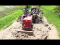Sonalika 60 Rx Tractor and Mahindra 275 Di Tractor in Muddy way struggling in mud
