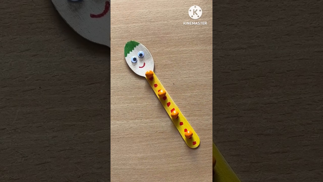 Easy cartoon craft from spoon , creative craft for kids fun 