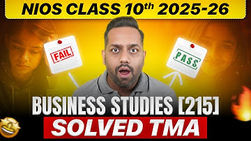 NIOS Business Studies Class 10 TMA Solved OCT 2025