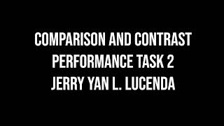 UGE1 (8700) - Comparison and Contrast (Performance Task 2)