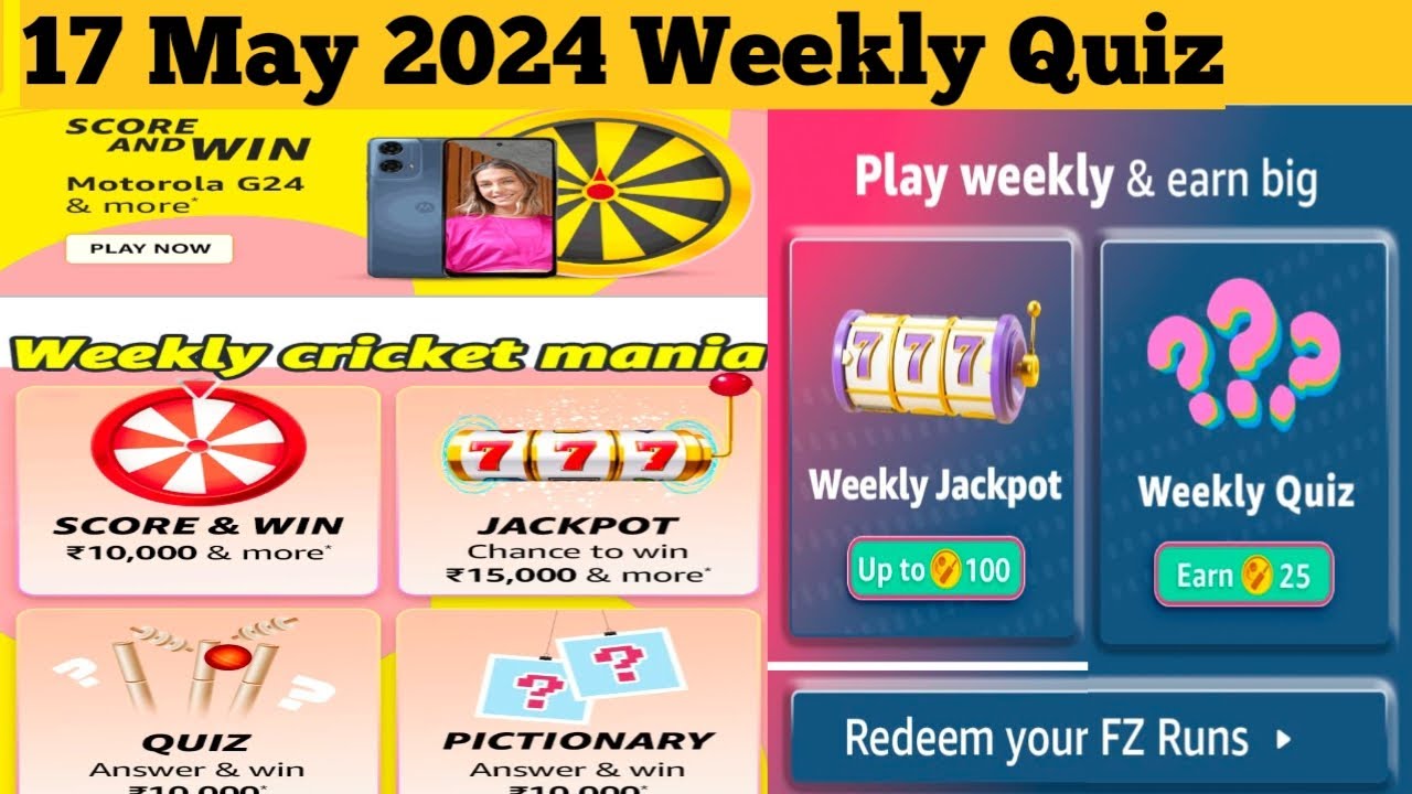 Amazon Weekly Cricket Mania quiz Answers Today | Amazon quiz Today Answers 17 May 2024