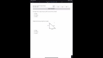 5th Math - Friday 04/24 - Classify Triangles Angles - Exit Ticket