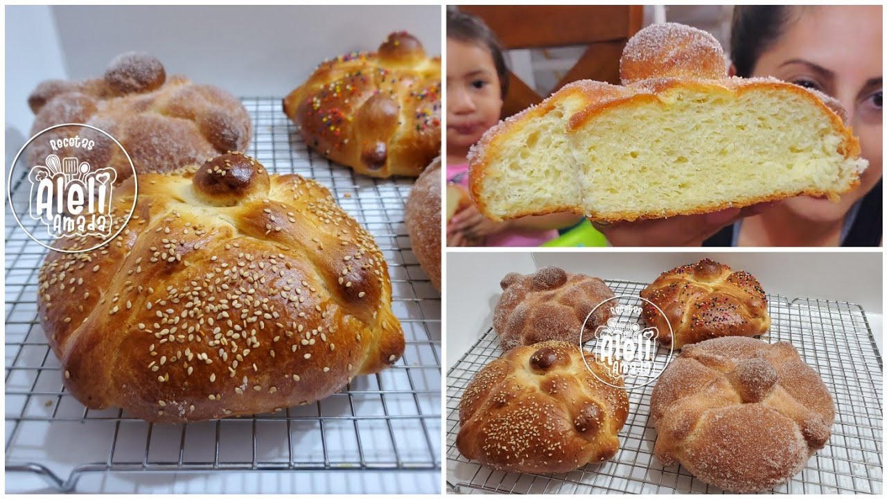 como hacer pan de muerto esponjosito  para el  dia de muertos | Recetas AleliAmada y mas