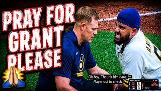 Grant Anderson Injury Hit By 90 Mph Ball By Bryce Eldridge  Brewers Vs Giants 2026 Highlights
