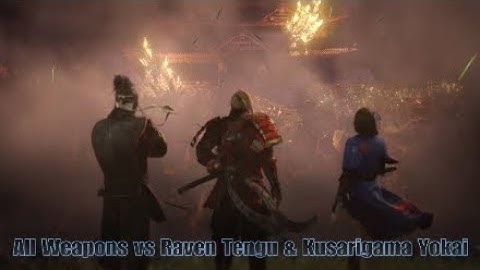 NIOH | ALL WEAPONS VS RAVEN TENGU & KUSARIGAMA YOKAI | REQUESTED VIDEO | PS4PRO