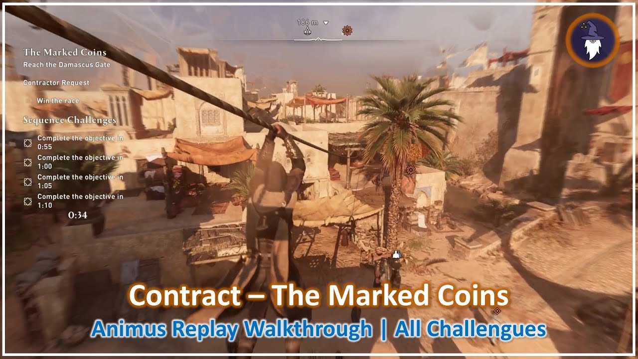 AC MIRAGE VALLEY OF MEMORY DLC | THE MARKED COINS CONTRACT - SEQUENCE REPLAY [ALL CHALLENGES]