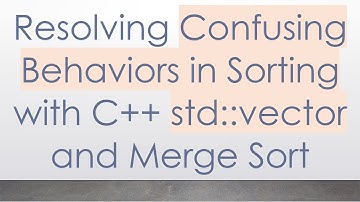 Resolving Confusing Behaviors in Sorting with C+ +  std::vector and Merge Sort
