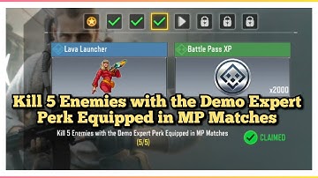 Call Of Duty Mobile Kill 5 Enemies with the Demo Expert Perk Equipped in MP Matches Task Complete
