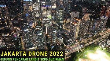 Jakarta Drone 2022 | SCBD Sudirman Dengan Gedung Pencakar Langit Sore Hari dari Udara Sore Hari