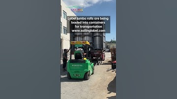 Label jumbo rolls are being loaded into containers for transportation #label #quality #sailing