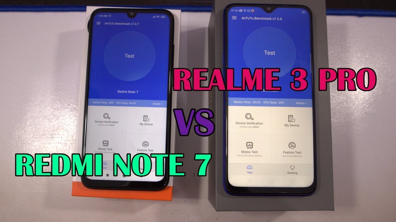 Realme 3 Pro Vs Redmi Note 7 Antutu Benchmark Youtube