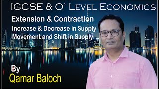 Extension, contraction, increase and decrease in supply in Economics |movement along, shift n supply