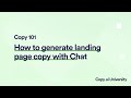 How to generate landing page content using copyai