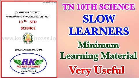 TN 10th Science|SLOW LEARNERS Minimum Learning Material 2023