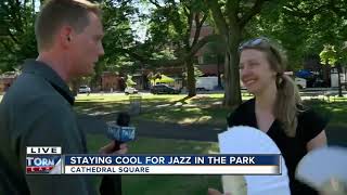 Staying cool for Jazz in the Park in Milwaukee