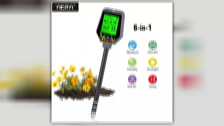 Yieryi Soil Tester High Accuracy 6in1 PH Meter Digital Plant Moisture Sensor Hygrometer Hydroponic