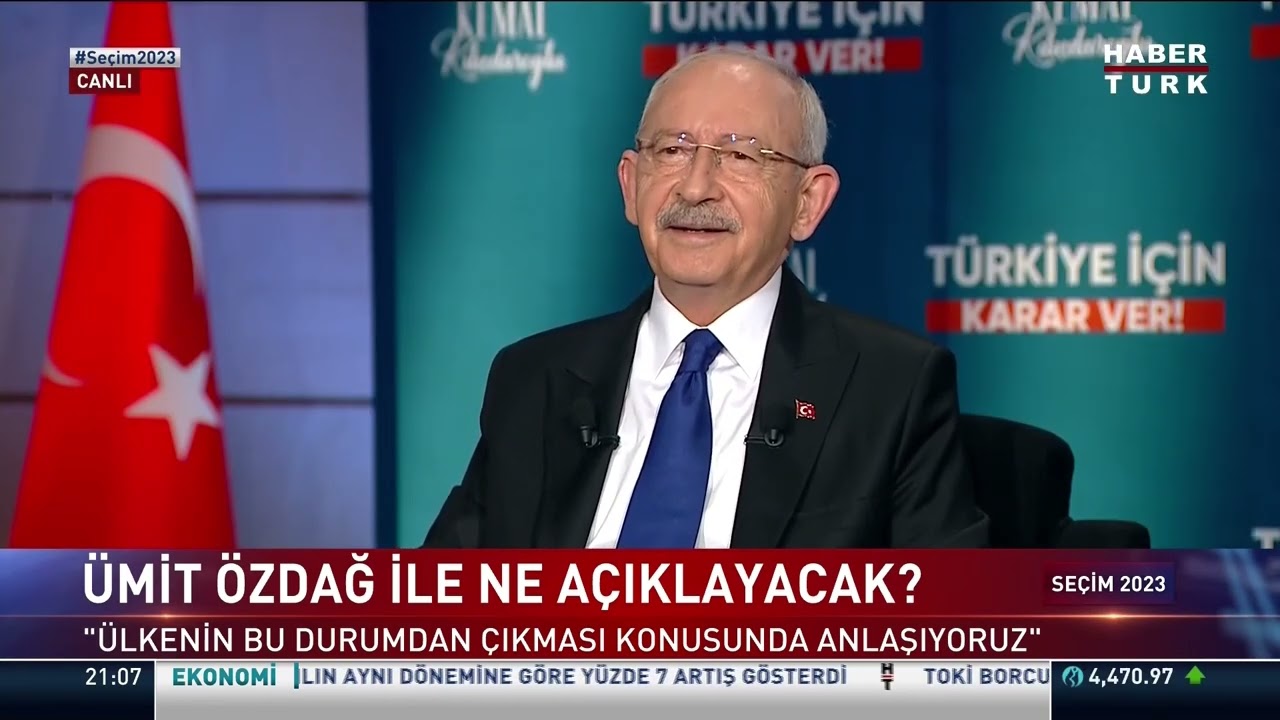 ⁣CHP GENEL BAŞKANI VE MİLLET İTTİFAKI CUMHURBAŞKANI ADAYI KEMAL KILIÇDAROĞLU - HABERTÜRK YAYINI