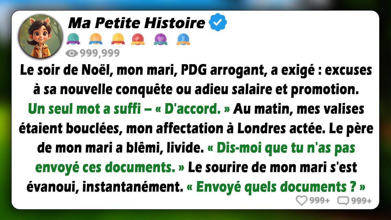 Mon mari PDG m'a forcée à m'excuser auprès de sa petite amie. Je suis partie avec une promotion et..