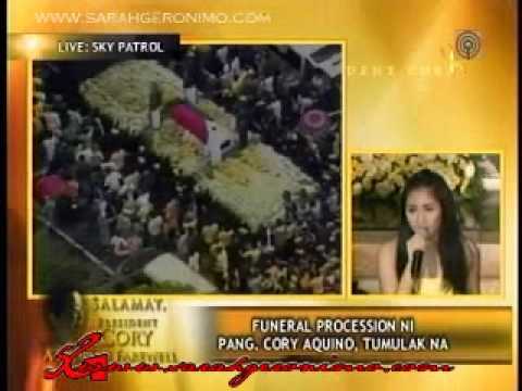 Sarah Geronimo--Cory Aquino last Mass- Magkaisa 05Aug09