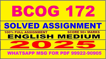 bcog 172 solved assignment 2025 | bcog 172 solved assignment in english 2025 | bcog 172 2024-25