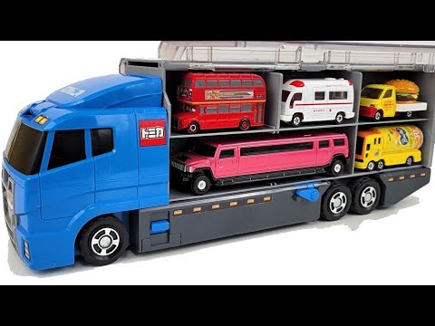 トミカ☆トミカのミニカーを開封しチェックしてコンボイに収納していく☆