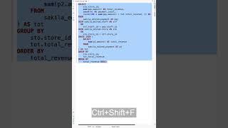 Format a query in SQL Editor #shortcut #dbeaver #sqltips  #databaseconcepts #coding #formatting