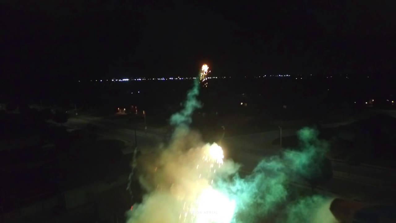 Drone Fireworks, Roman Candle explosion YouTube