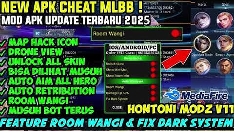 ML MOD MENU MLBB CHEAT NEW UPDATE - MAP HACK / UNLOCK ALL SKIN / NO KEY / NO EXPIRE / SAFE 100%
