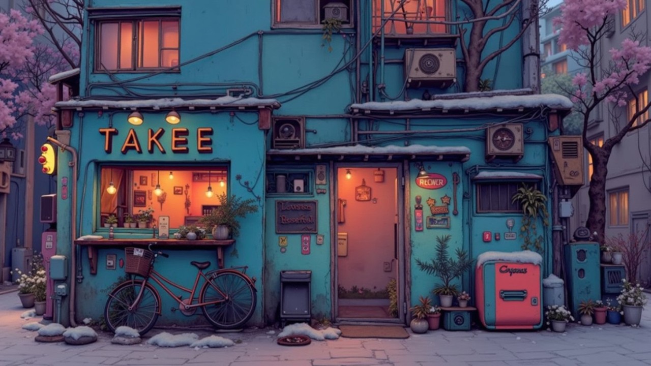 Спокойная учебная атмосфера~ Ретро японское кафе для спокойной учебы и чилла