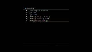 Logical operators(and, or, not) #level3#Number17