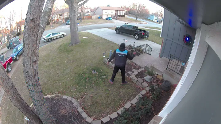 Amazon driver blasting music, throws package and g...