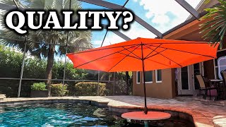 KITADIN 11Ft Patio Umbrella Outdoor Market Table Umbrellas with Crank Lift