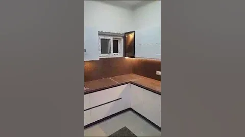 SS modular kitchen with Rolling shutters