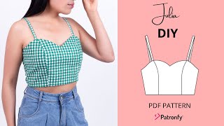 DIY Julia crop top | bustier pattern | Crop Top with sweetheart neckline