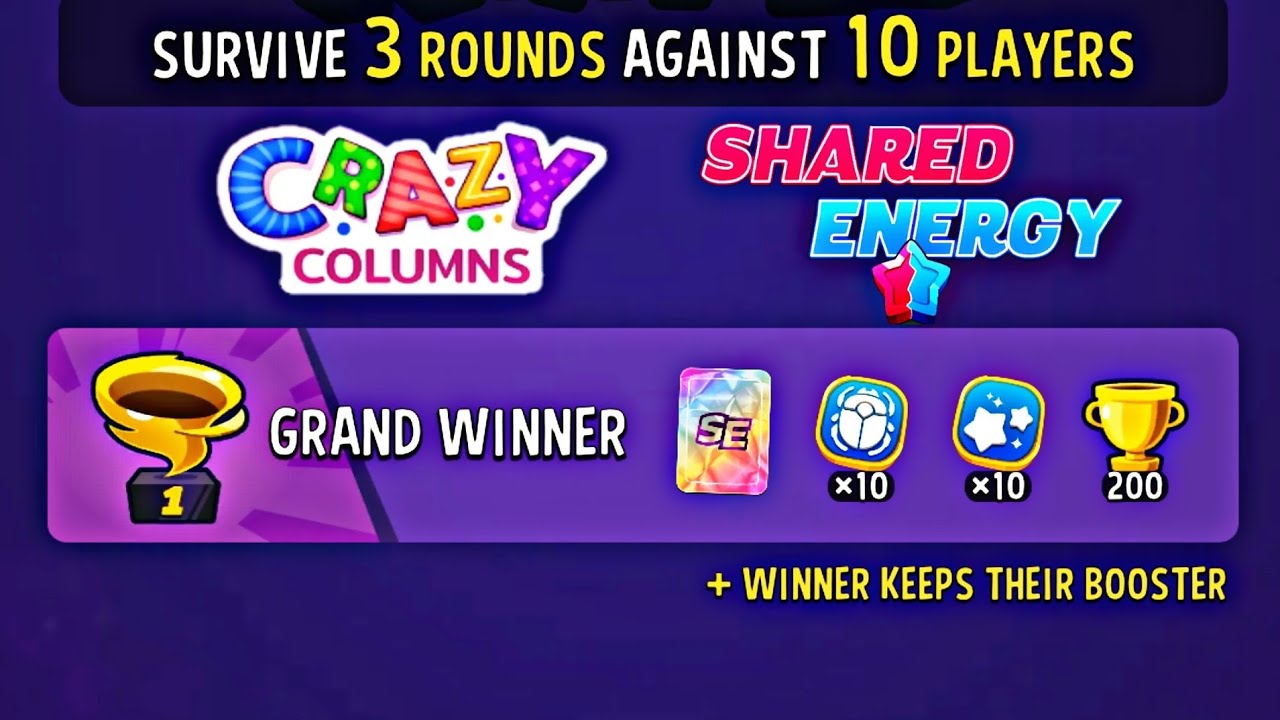 crazy columns shared energy rumble match | match masters | crazy columns | match rumble
