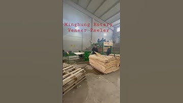 Rotary log veneer peeler for veneer production. #logpeeler #veneerpeeler #veneers #peelingmachine